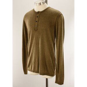 JOHN VARVATOS Chestnut CHRISTIE Silk Cashmere Henley Sweater MEDIUM NWT